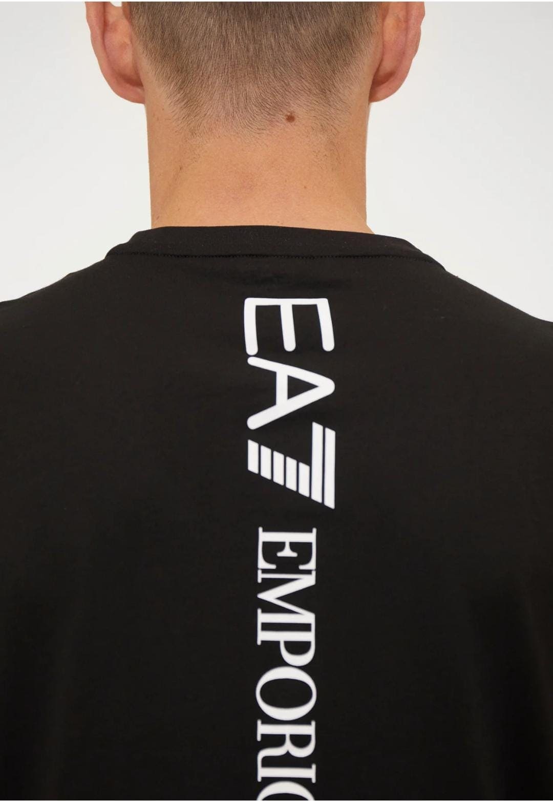 T-shirt girocollo EMPORIO ARMANI COLORE NERO  Logo Series in jersey di cotone