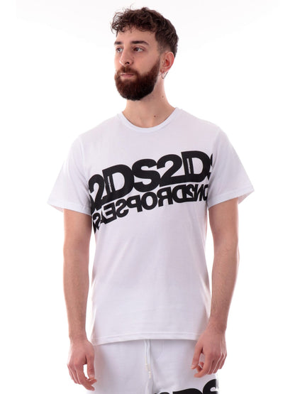 T-shirt Drop Season2 maxi logo bianco nero