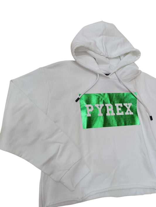Felpa PYREX crop con cappuccio