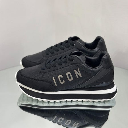 Sneakers ICON in ecopelle con maxi logo laterale