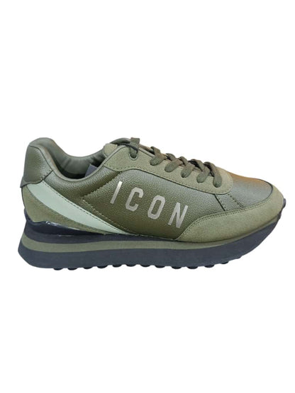Sneakers ICON in ecopelle con maxi logo laterale