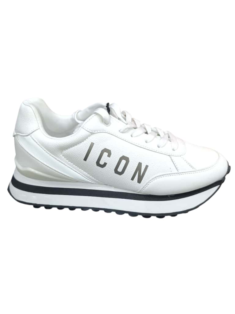 Sneakers ICON in ecopelle con maxi logo laterale