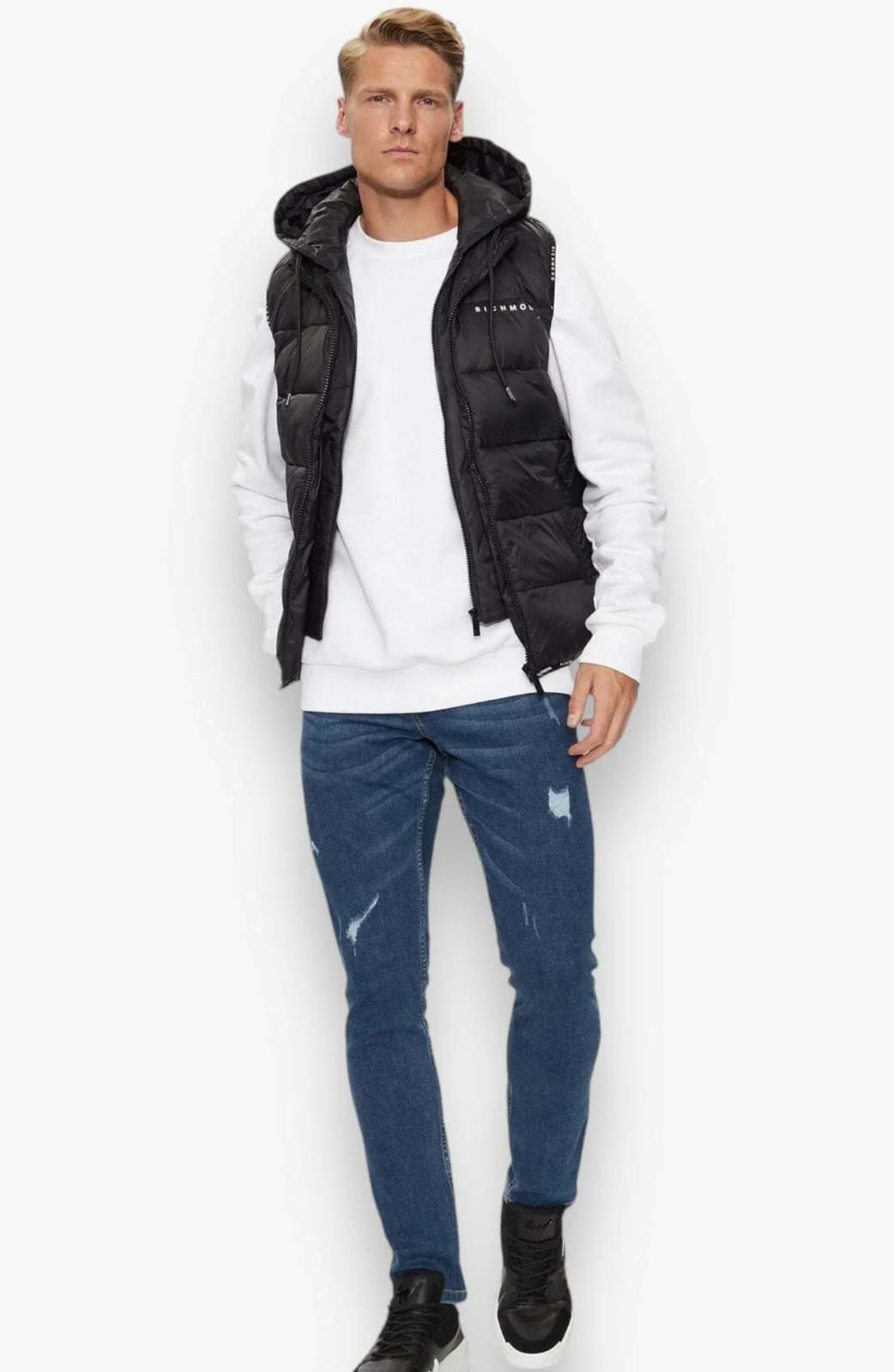 Smanicato JOHN RICHMOND Nero in ricamo