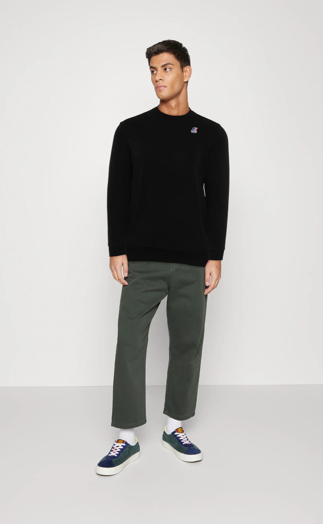 Felpa K-Way  Girocollo nera logo